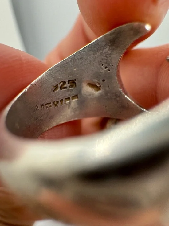 Vintage Moon and Star Mexico 925 Silver Ring - Picture 10 of 14